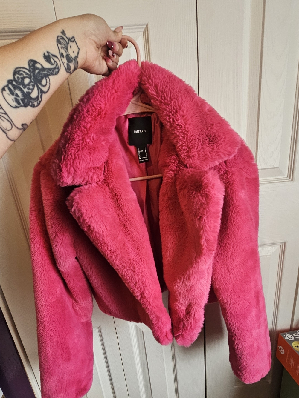 Forever 21 Pink Plush Faux Fur Jacket